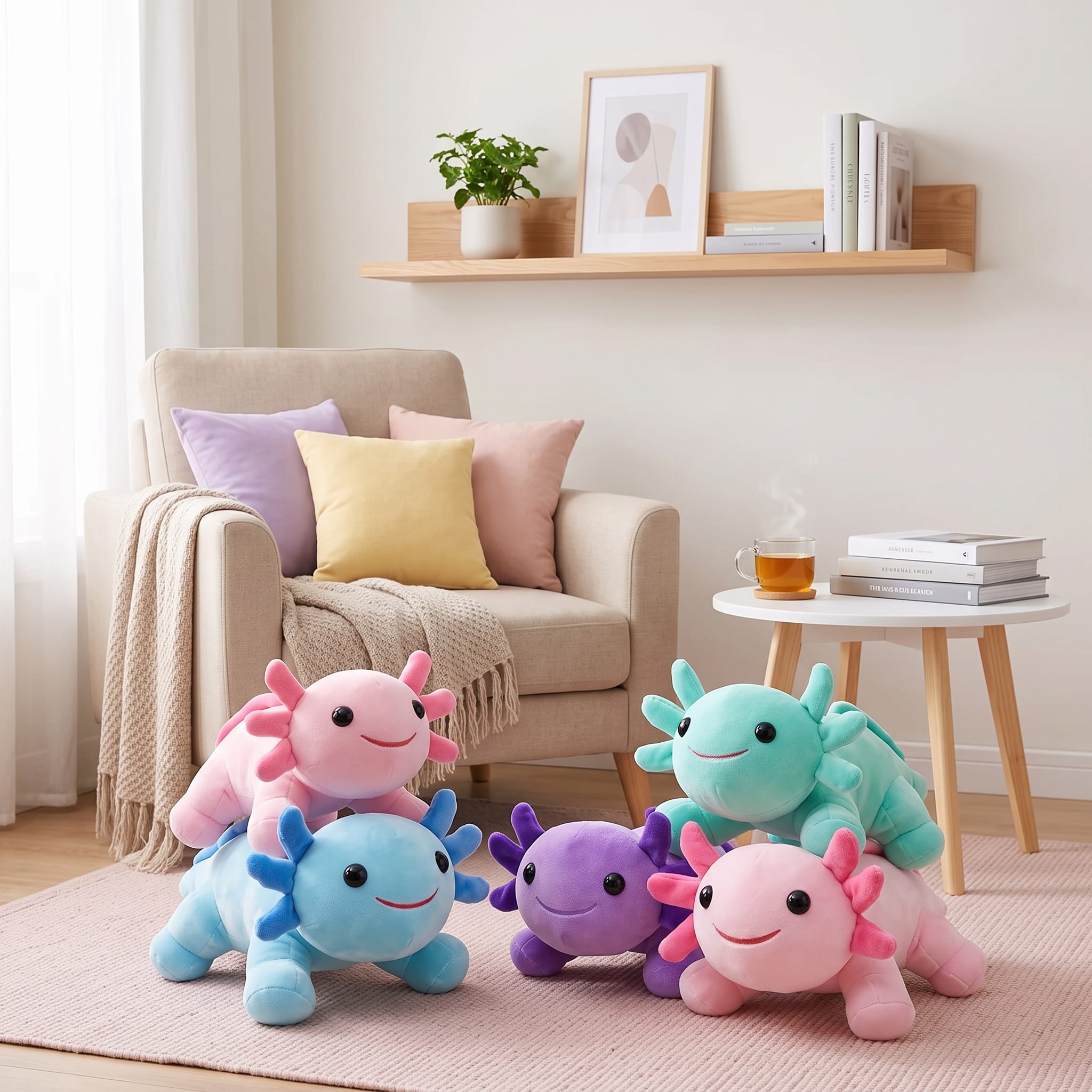 Peluche kawaii axolotl coloris pastel – Image 4