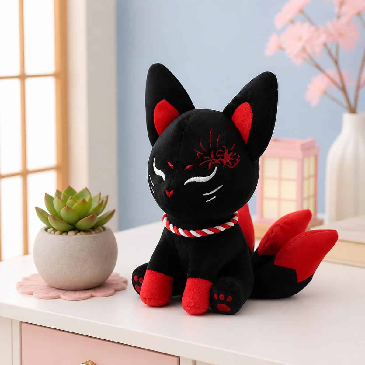 Peluche renard kawaii assis style figurine gashapon – Image 3