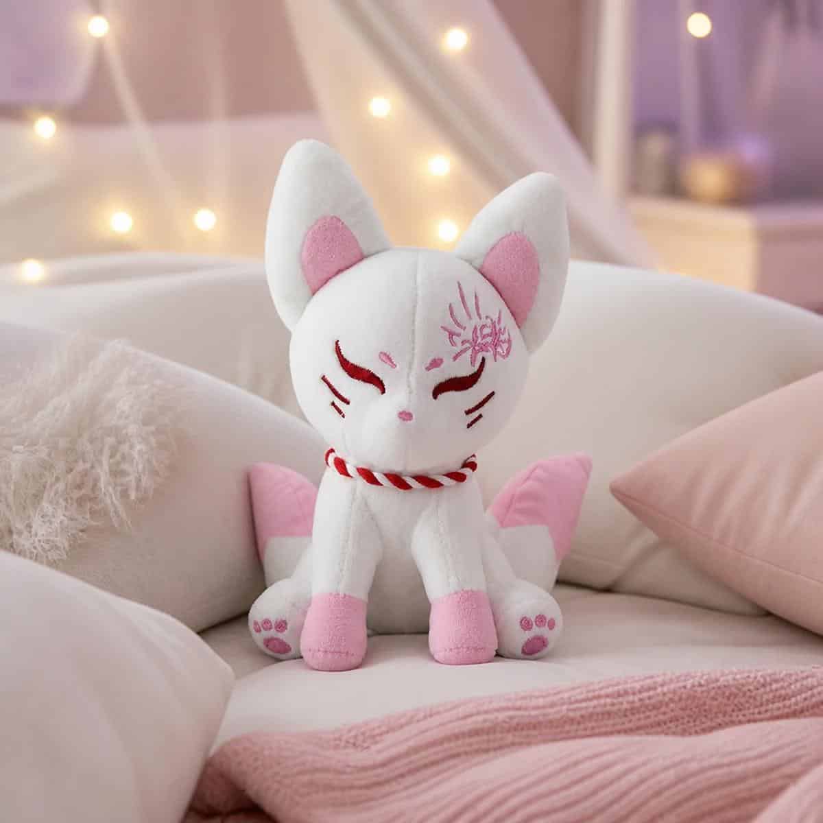 Peluche renard kawaii assis style figurine gashapon – Image 5
