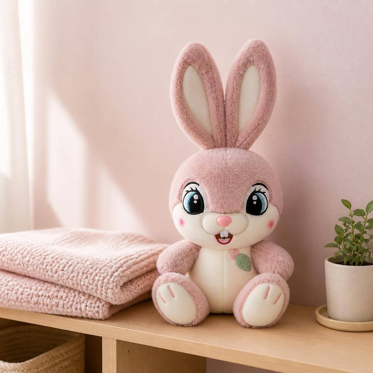 Peluche lapin Kawaii aux grands yeux et grandes oreilles – Image 2