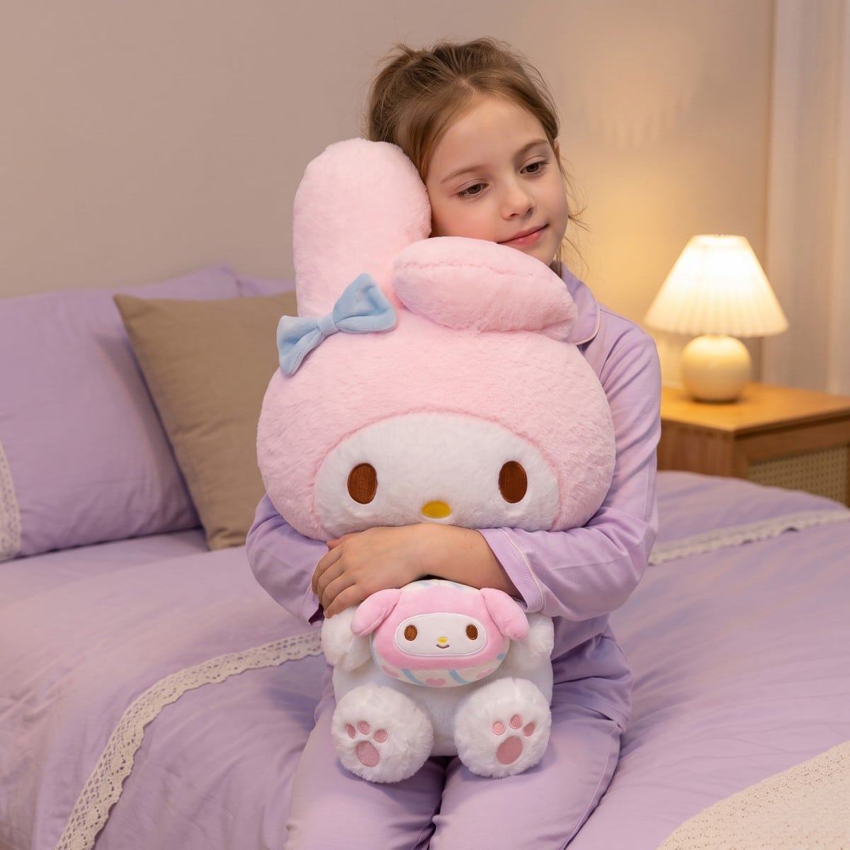 Peluche My Melody rose et blanche grand format – Image 3