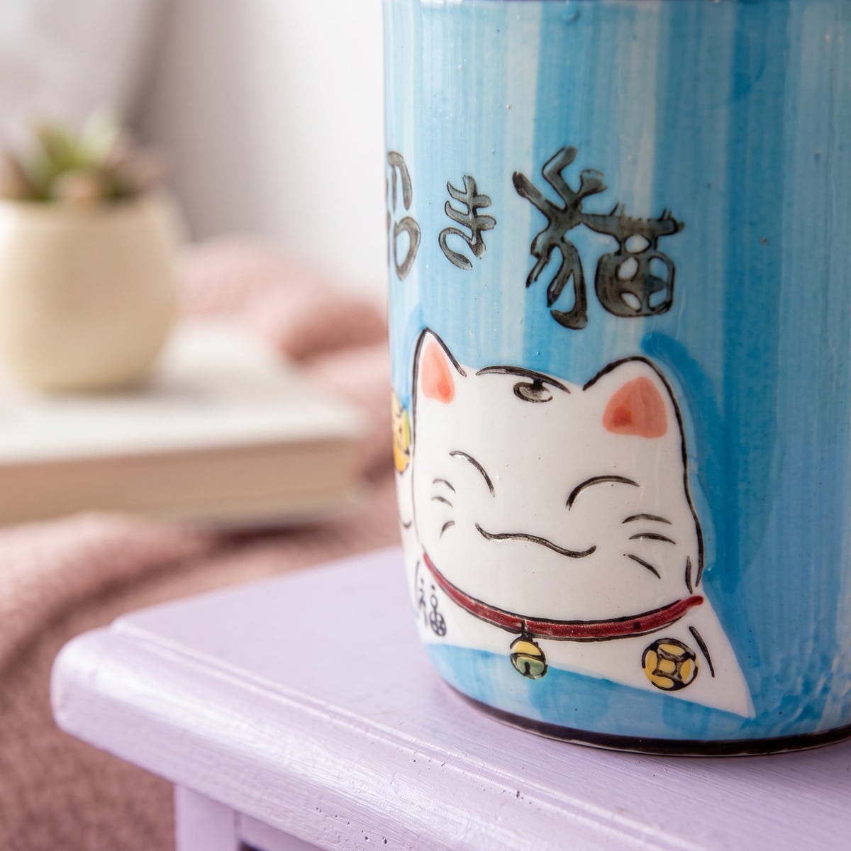 Tasse kawaii en céramique à motif chat porte bonheur – Image 4