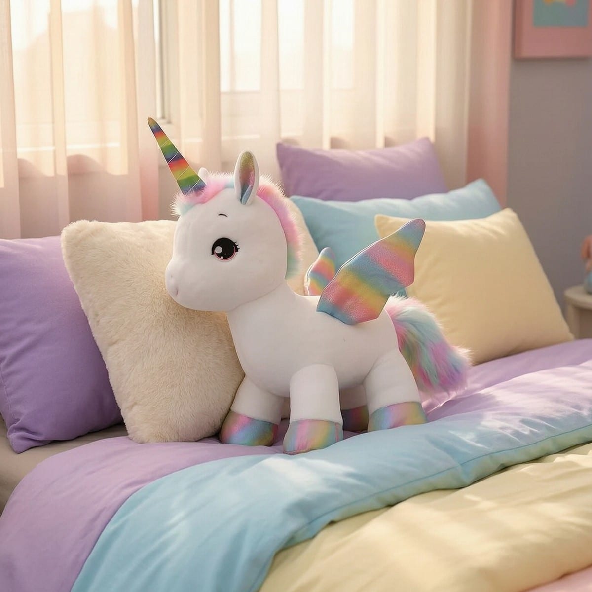 Peluche licorne arc-en-ciel – Image 3