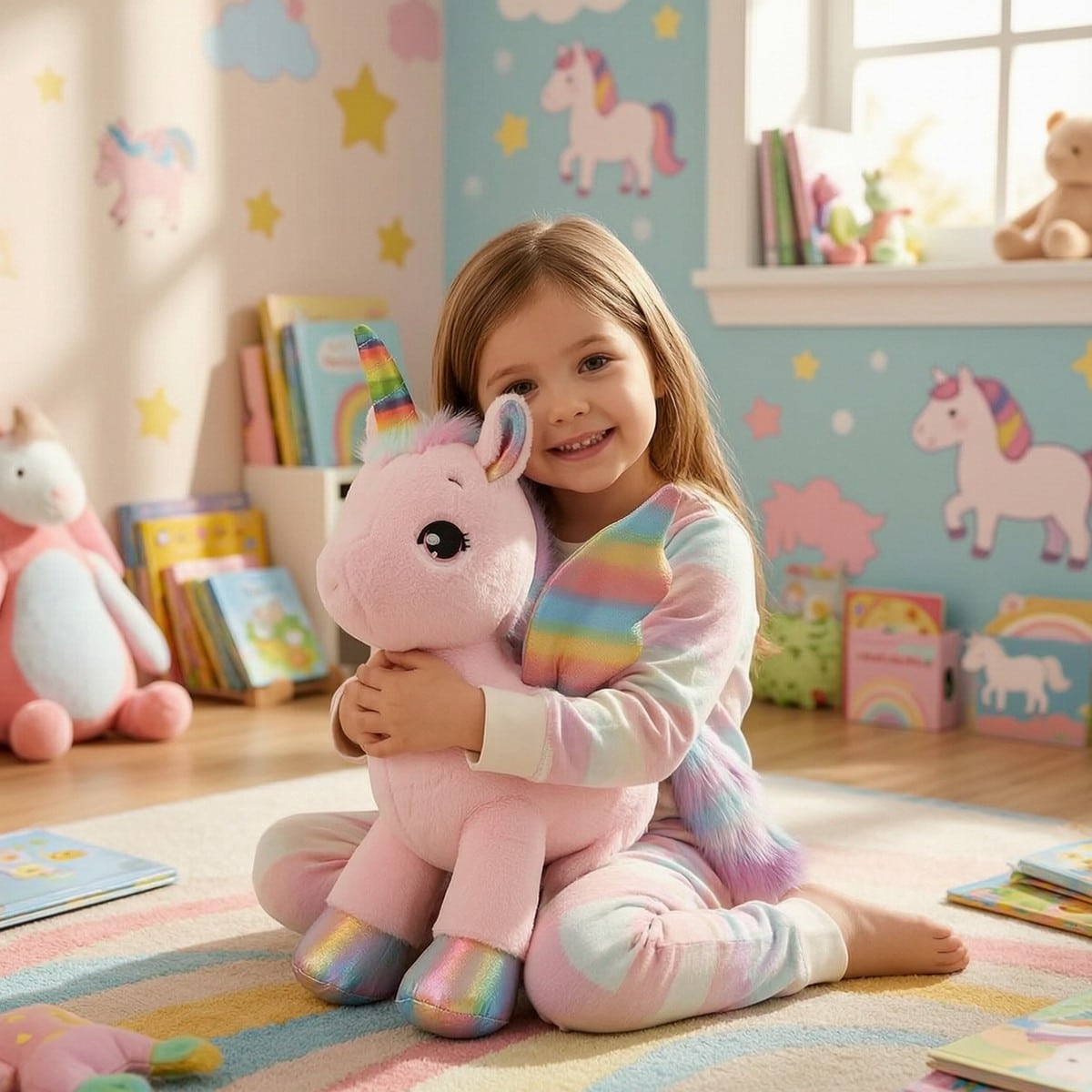 Peluche licorne arc-en-ciel – Image 4