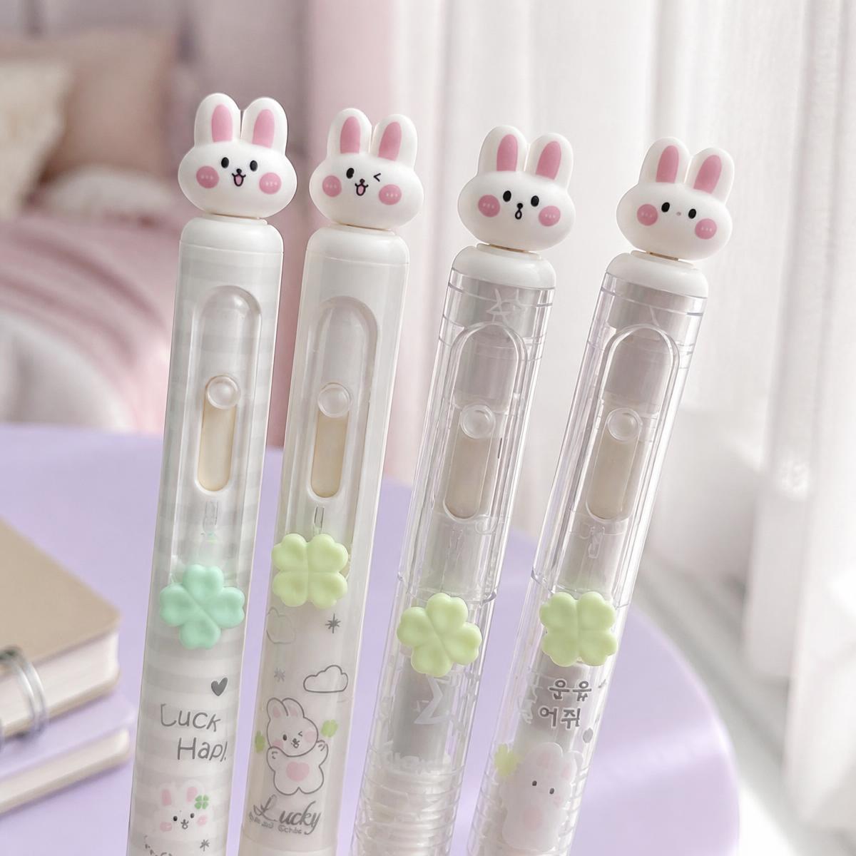 Stylo Kawaii lapin livré avec son sac de rangement – Image 2
