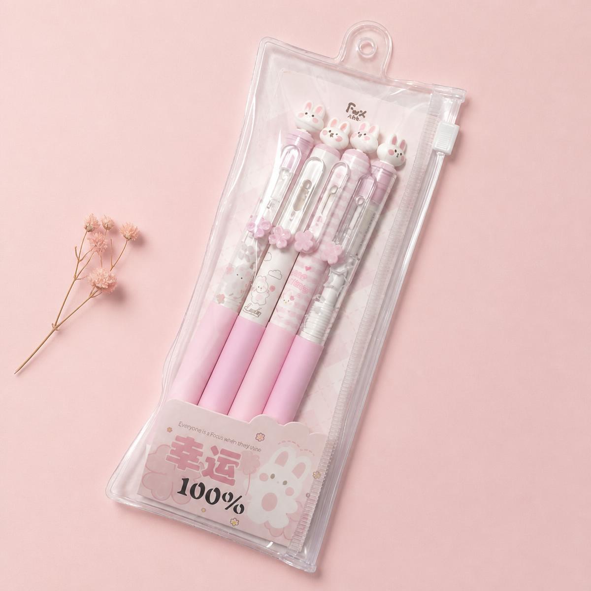 Stylo Kawaii lapin livré avec son sac de rangement – Image 4