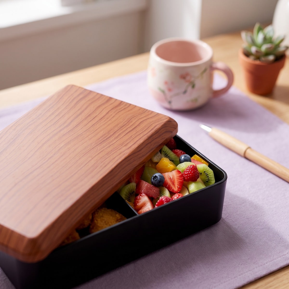 Bento kawaii premium avec sac de pique-nique isolant – Image 2
