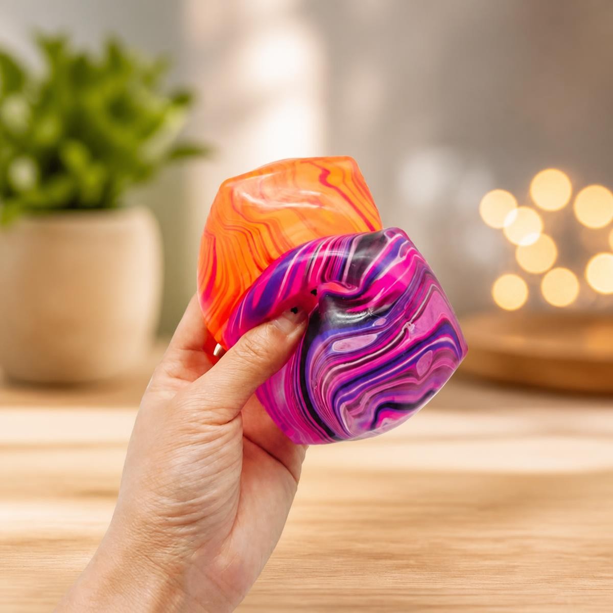 Anti-stress squishy cube sensoriel marbré – Image 2