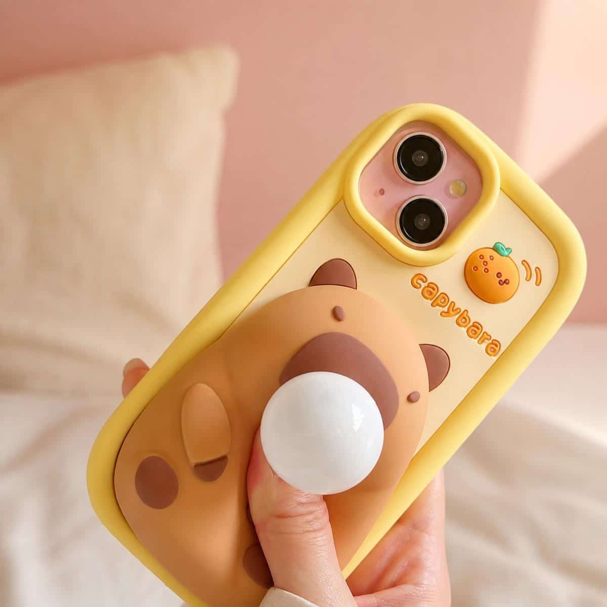 Coque téléphone kawaii Capybara 3D avec bulle au nez – Image 2