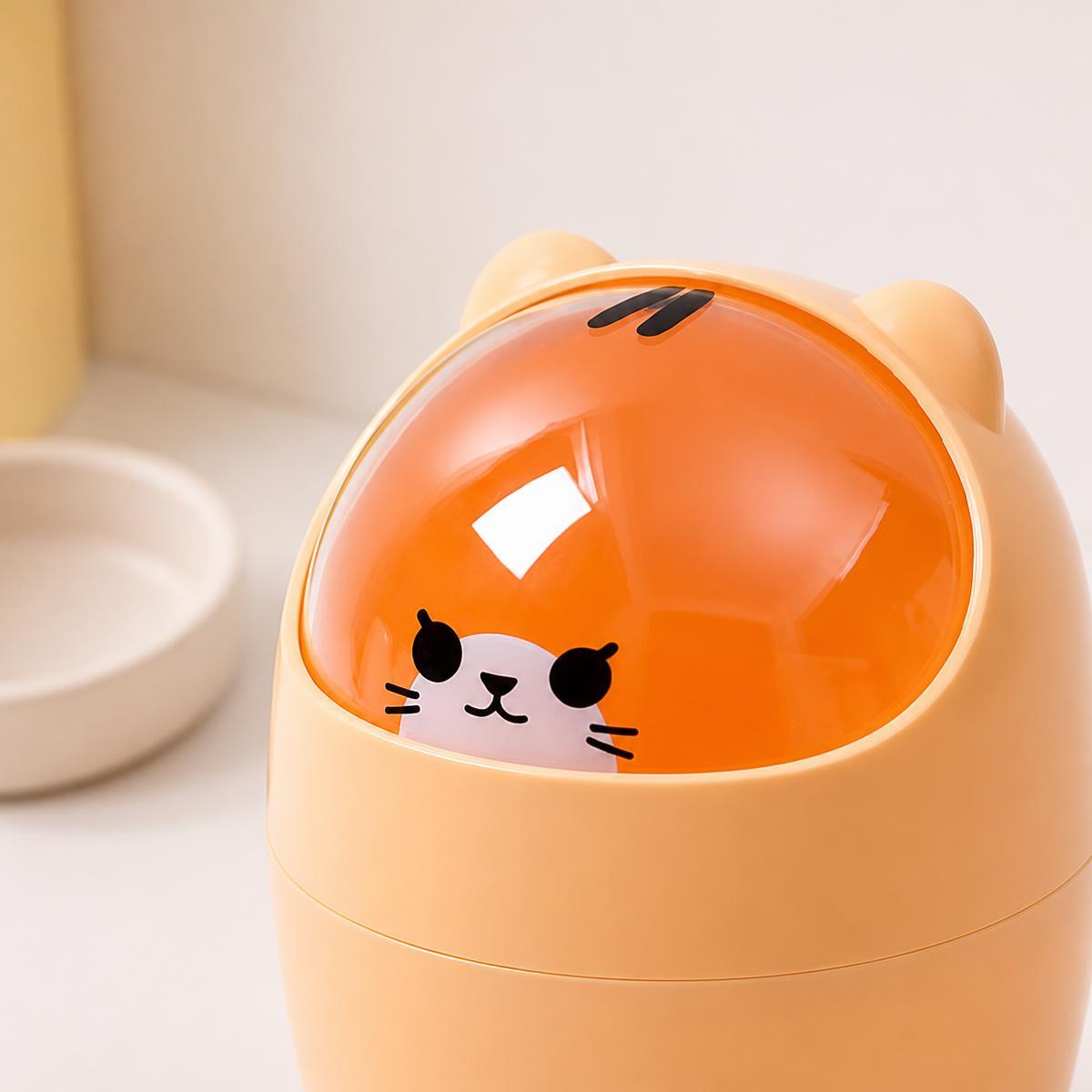 Déco kawaii corbeille de bureau avec tête de chat – Image 3