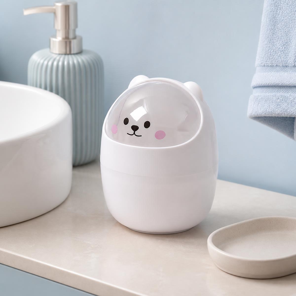 Déco kawaii corbeille de bureau avec tête de chat – Image 4