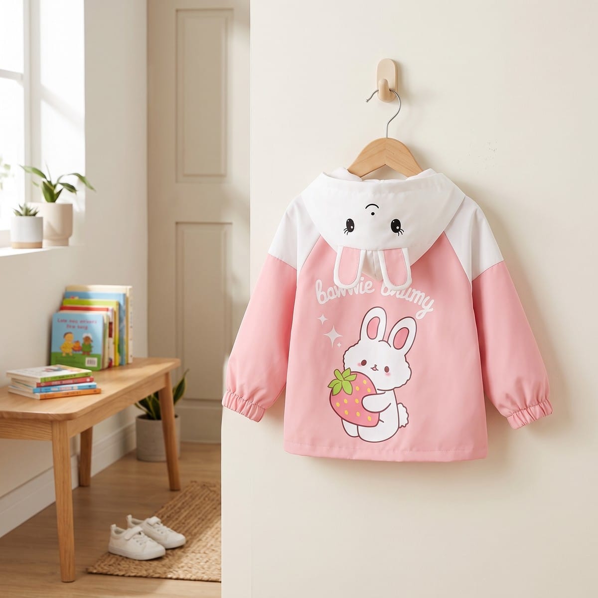 Veste coupe vent à oreilles de lapin pour enfant – Image 2