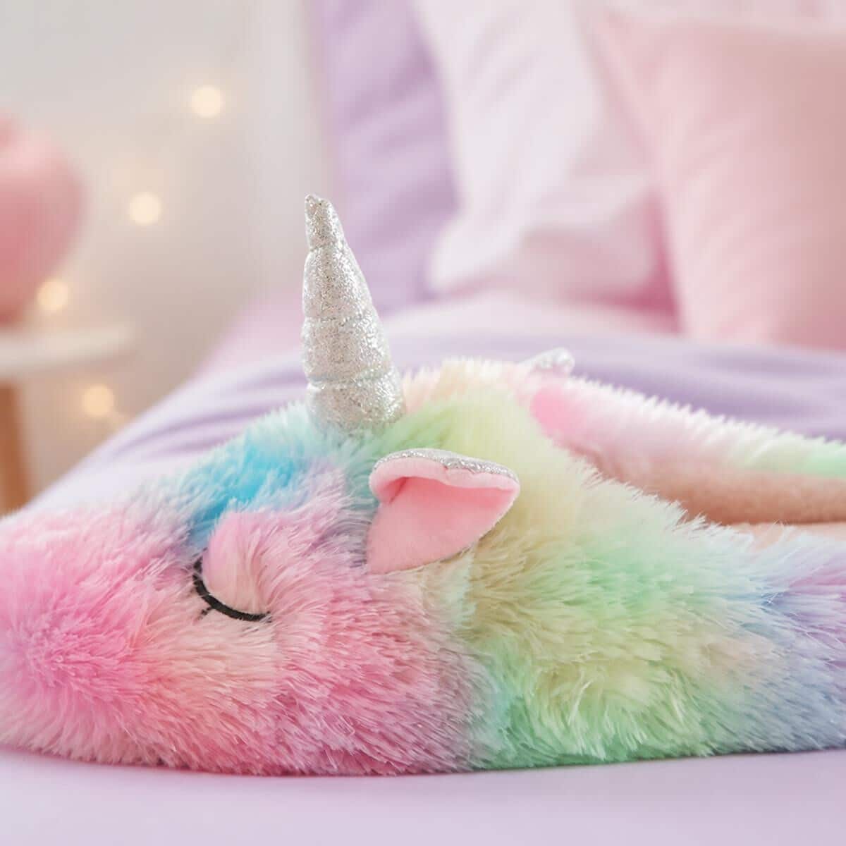 Chaussons kawaii licorne arc-en-ciel – Image 2