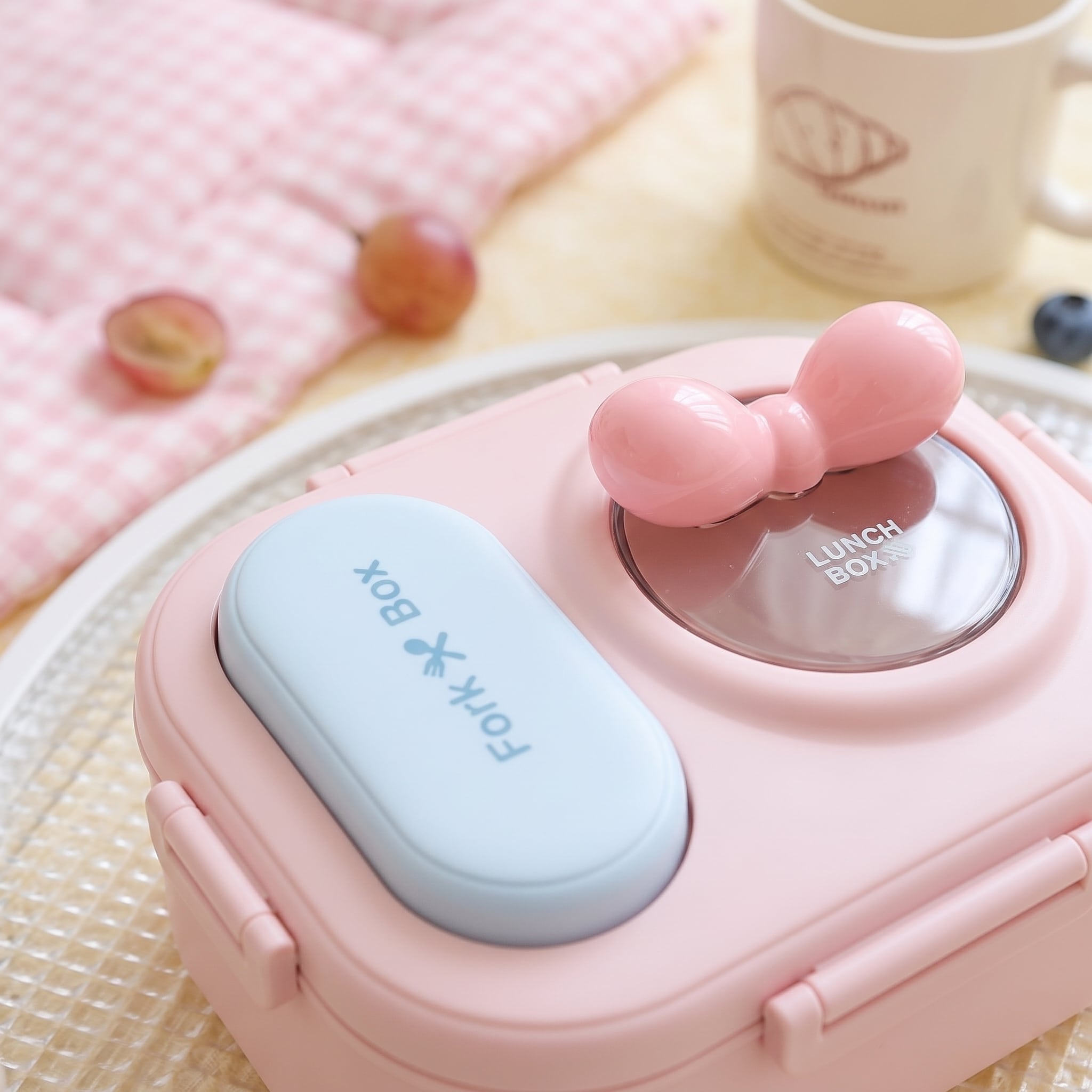 Lunchbox kawaii à coloris pastel et noeud rose – Image 4