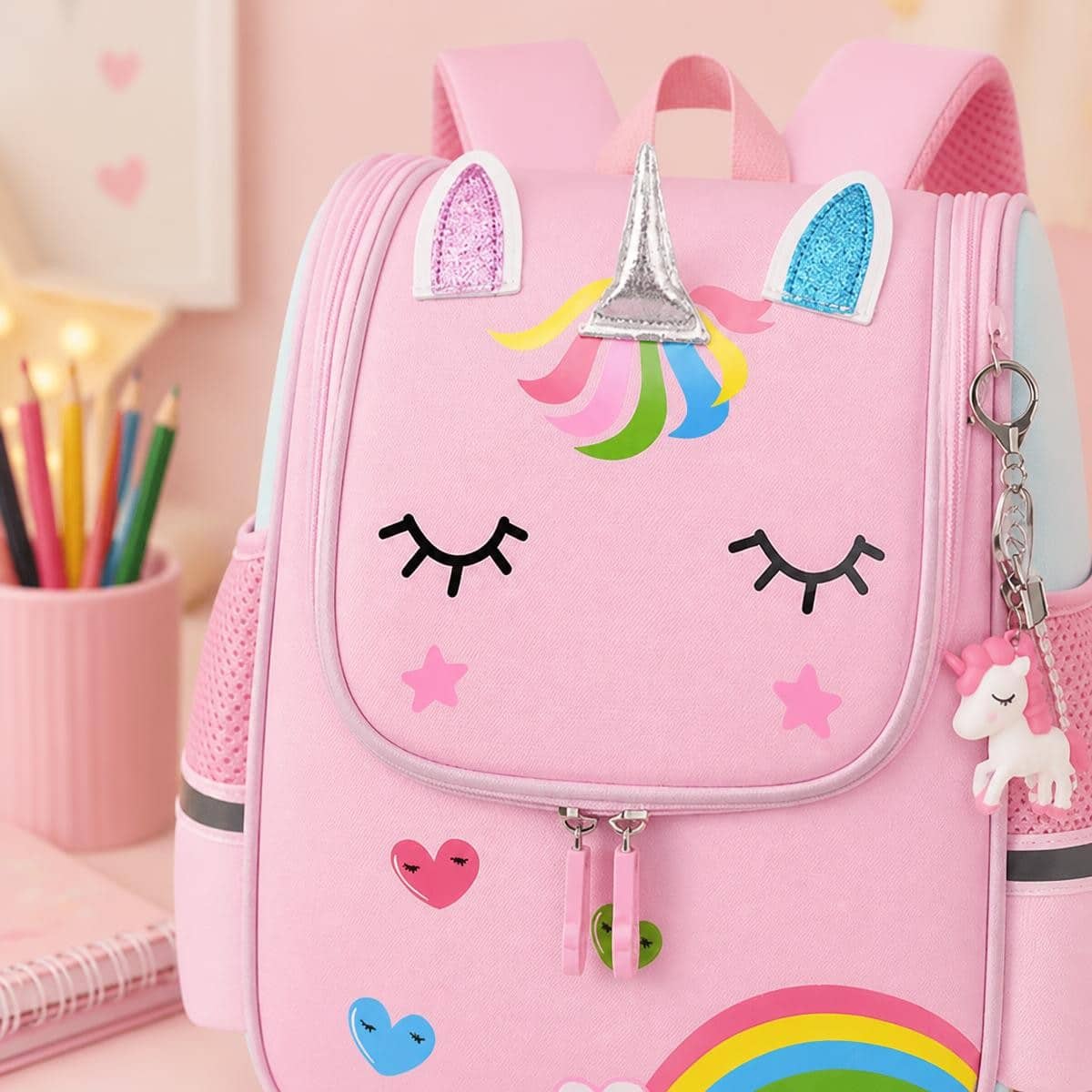 Sac à Dos Kawaii rose décliné en deux gabarits – Image 3